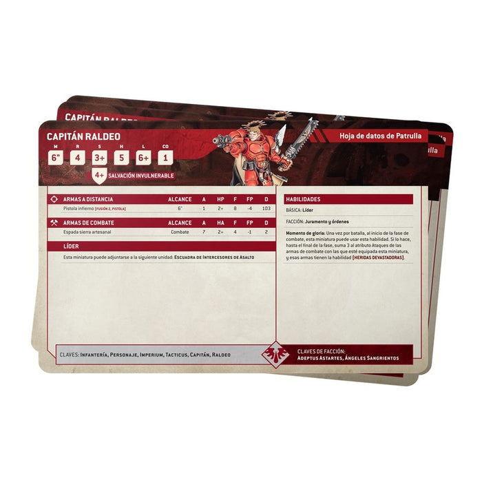 Blood Angels Tarjetas de Datos 2024 (Español) - WH40K: Space Marines