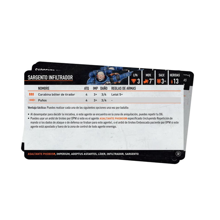 Asaltantes Phobos: Tarjetas de Datos 2024 - WH40k: Kill Team