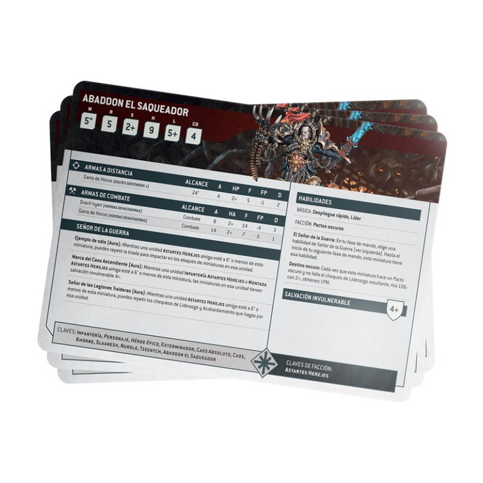 Chaos Space Marines Index Cards 2023 (Español) - WH40k