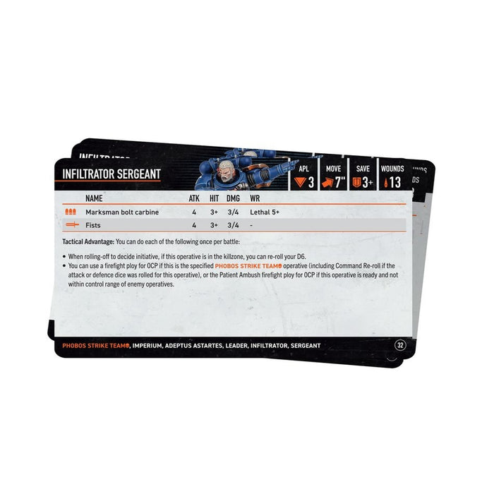 Phobos Strike Team Datacards 2024 (Inglés) - WH40k: Kill Team