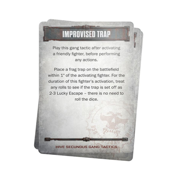 Hive Secundus Tactics Cards - Necromunda