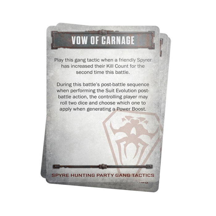 Spyre Hunting Party Gang Tactics Cards - Necromunda