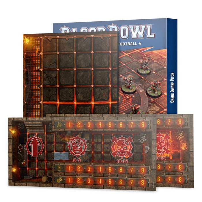 Chaos Dwarf Pitch, Double Sided Pitch and Dugouts - Blood Bowl: Accessories