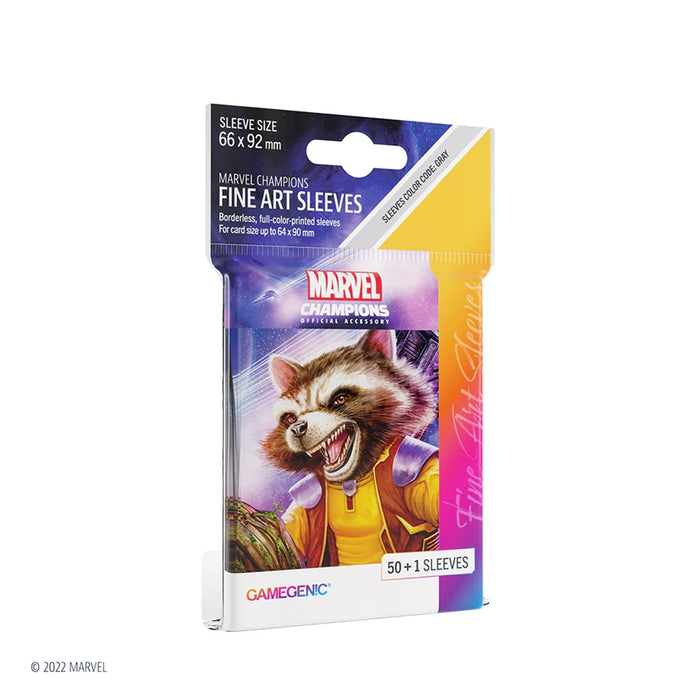 Marvel Champions Fine Art Sleeves: Rocket Racoon - GameGenic: Fundas Protectoras