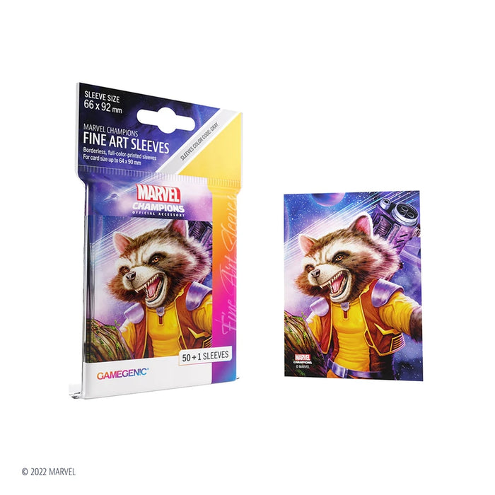 Marvel Champions Fine Art Sleeves: Rocket Racoon - GameGenic: Fundas Protectoras