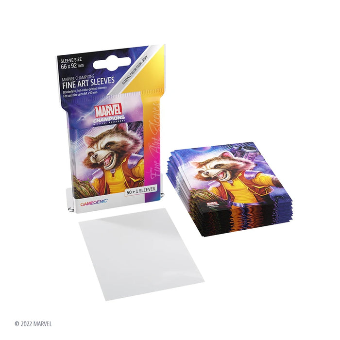 Marvel Champions Fine Art Sleeves: Rocket Racoon - GameGenic: Fundas Protectoras