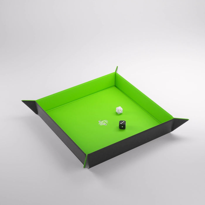 Magnetic Dice Tray Square Black/Green - GameGenic: Accesorios de Juego