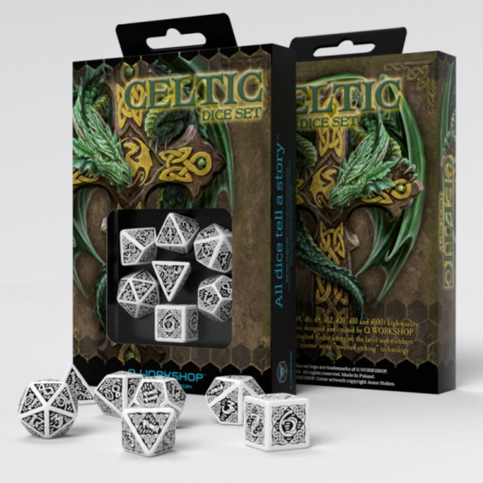 White/Black - Celtic 3D Revised Dice Set