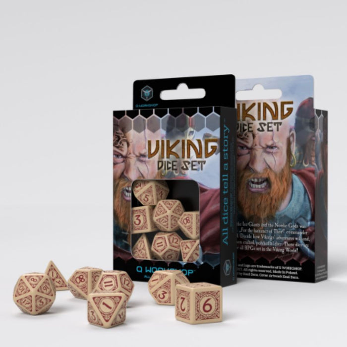 Viking Beige/Burgundry - Dice Set