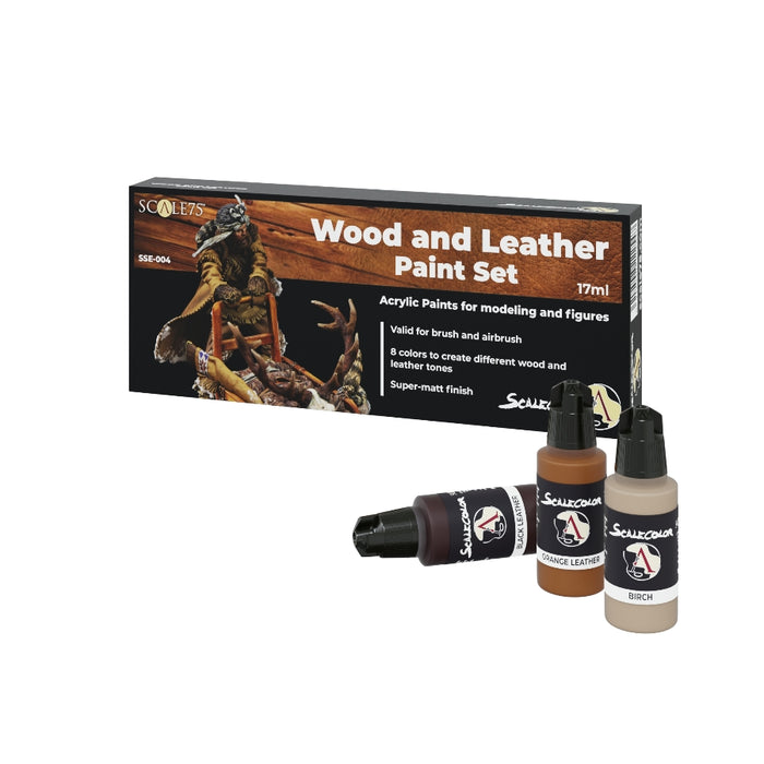 Scalecolor: Wood and Leather Paint Set - Scale75: Set de Pinturas