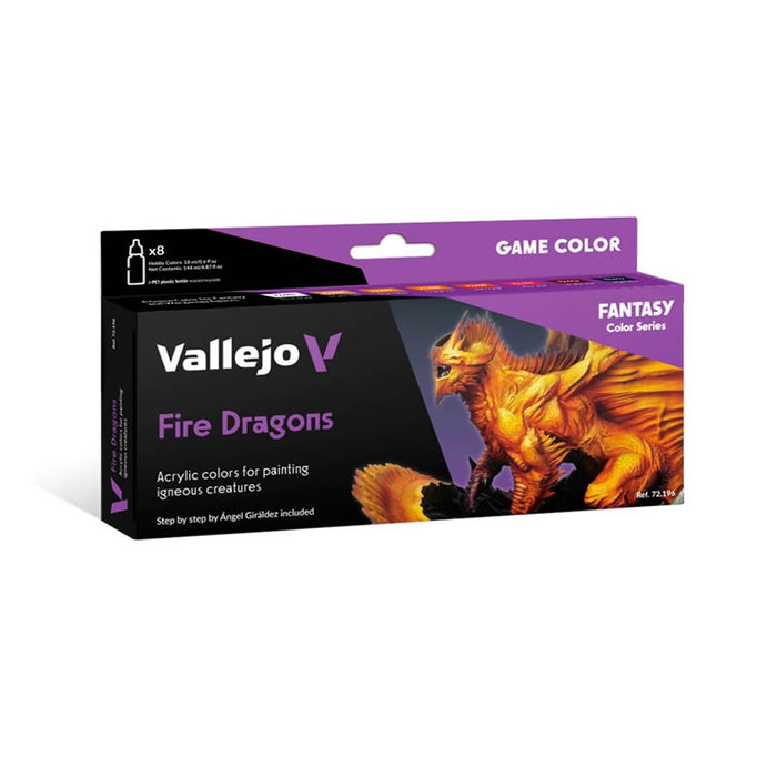 Fire Dragons Paint Set (8x18ml) - Vallejo: Game Color, Fantasy Color Series