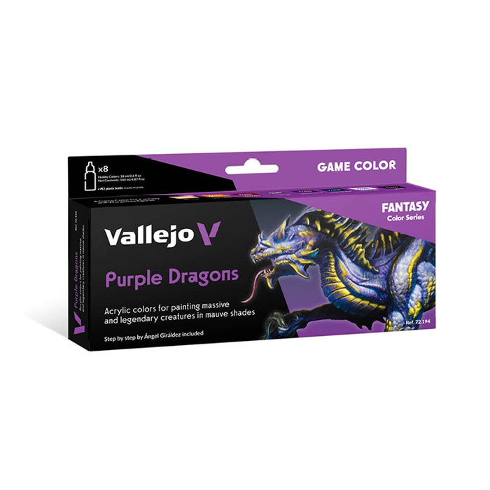 Purple Dragons Paint Set (8x18ml) - Vallejo: Game Color, Fantasy Color Series